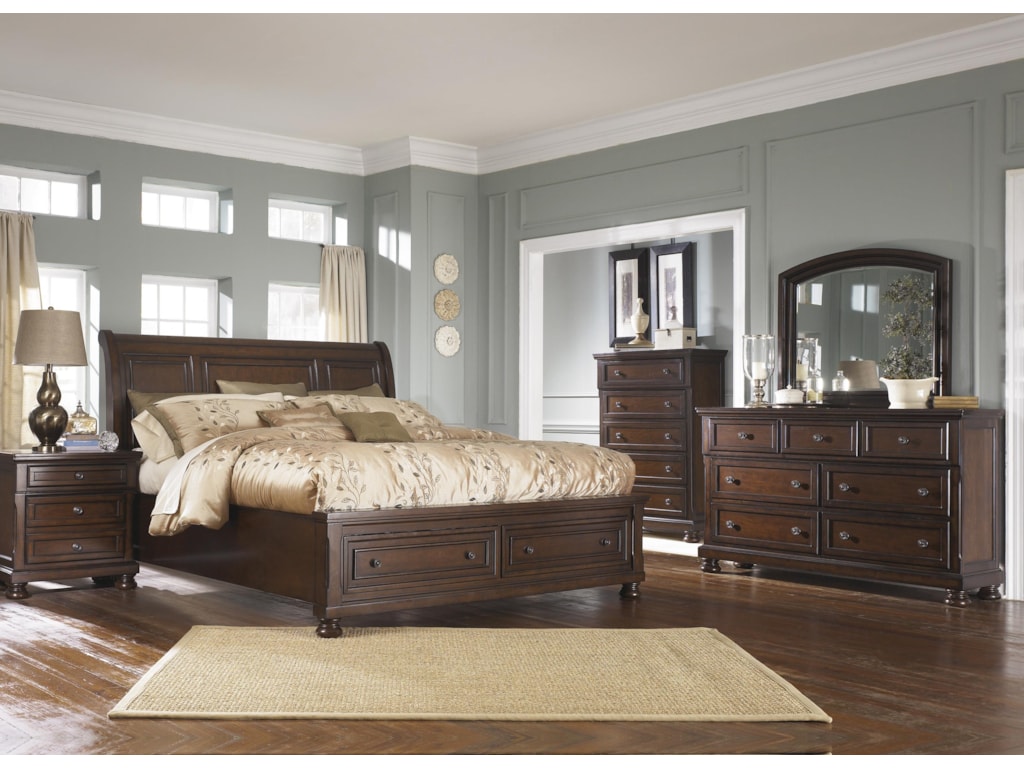 Porter Queen Sleigh Bed With Storage Package