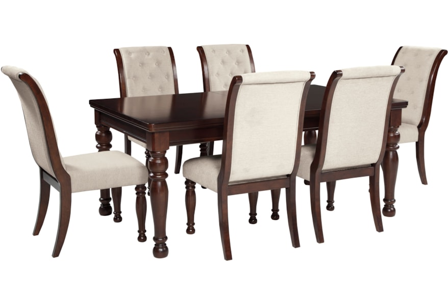 Ashley Furniture Porter D697 35 6x04 7 Piece Rectangular Extension Table Upholstered Side Chair Set Northeast Factory Direct Dining 7 Or More Piece Sets