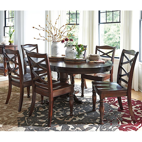 ashley furniture porter 7-piece round dining table set | northeast