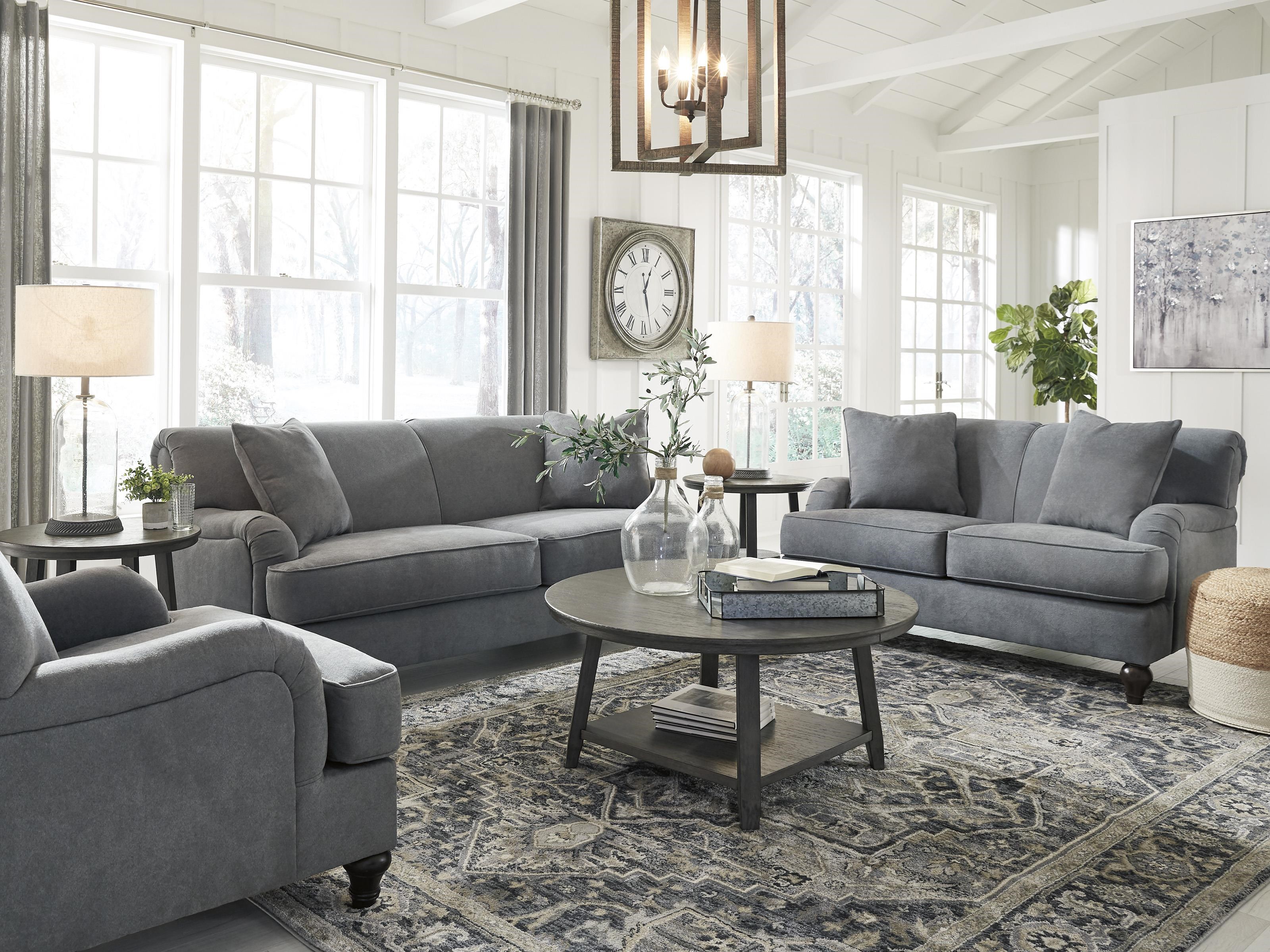 Ashley Furniture Renly 1620338 35 20 Juniper Sofa Loveseat And Chair Set Sam Levitz Outlet Stationary Living Room Groups