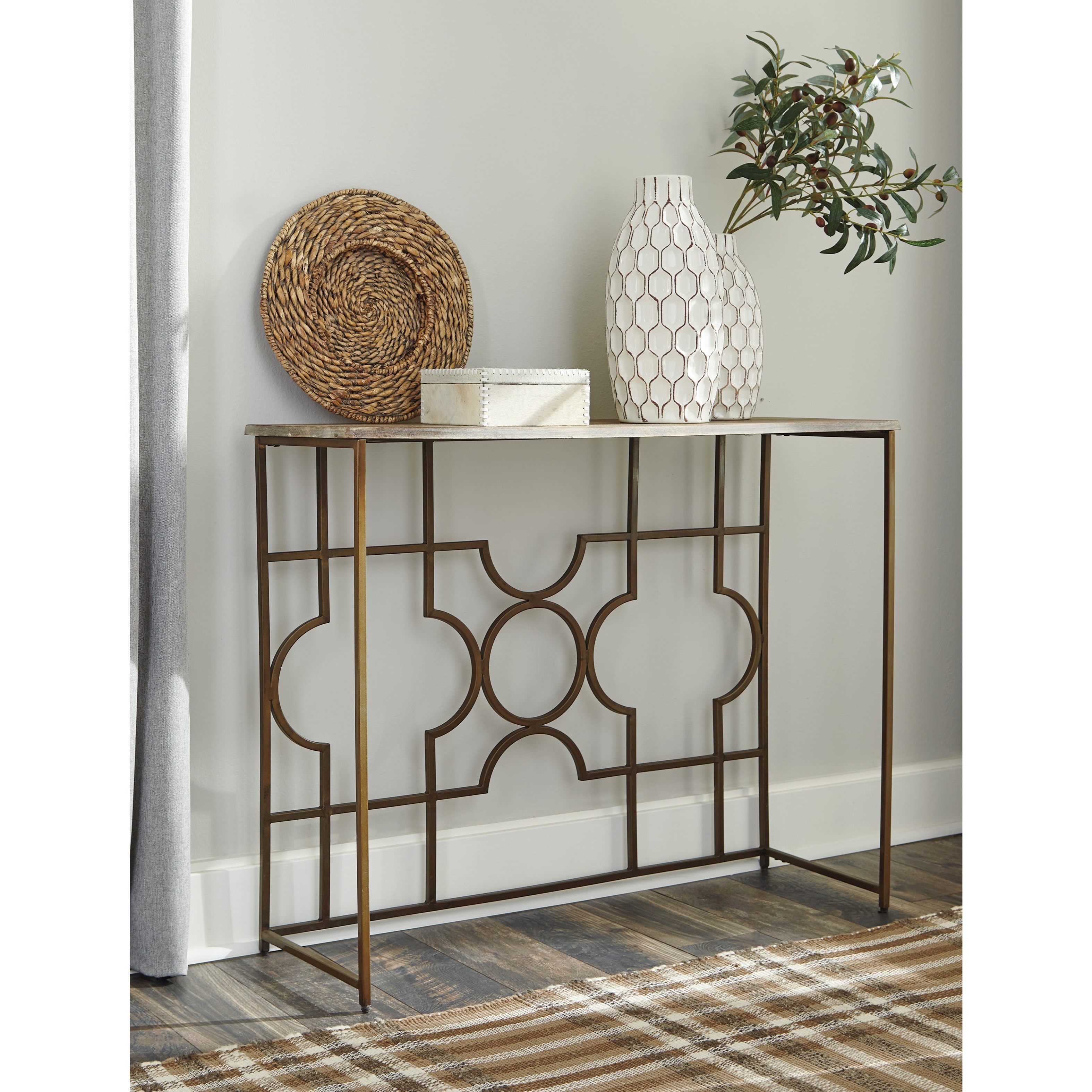 Signature Design By Ashley Roelsen Contemporary Console Sofa Table With Solid Wood Top Dream Home Interiors Sofa Tables Consoles