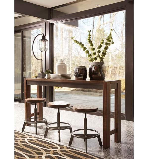 Signature Design by Ashley Torjin 4 Piece Rustic Long Counter Table ... Signature Design by Ashley Torjin 4 Piece Rustic Long Counter Table ...