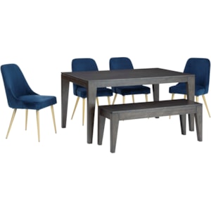 Benchcraft Trishcott 6-Piece Table and Chair Set with ...