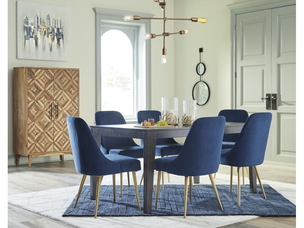 Ashley Furniture Trishcott D672 25 6x01 7 Piece Rectangular Dining Room Table And 6 Upholstered Side Chairs Set Sam Levitz Furniture Dining 7 Or More Piece Sets