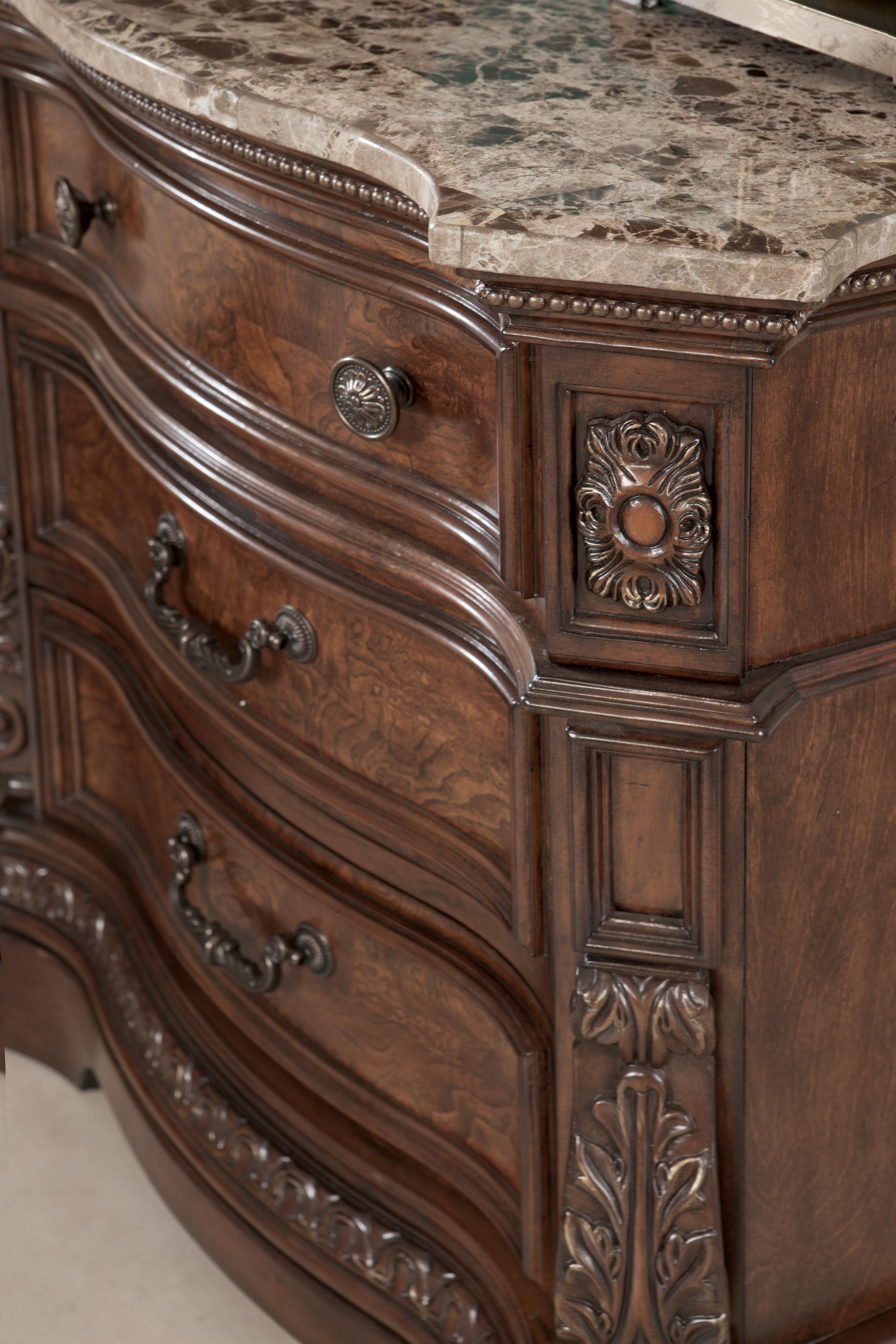 Ashley Furniture Millennium Ledelle B705 93 Three Drawer Night Stand With Natural Marble Parquetry Top Del Sol Furniture Night Stands