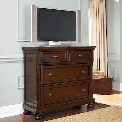 ashley furniture porter media chest with drop drawer | wayside