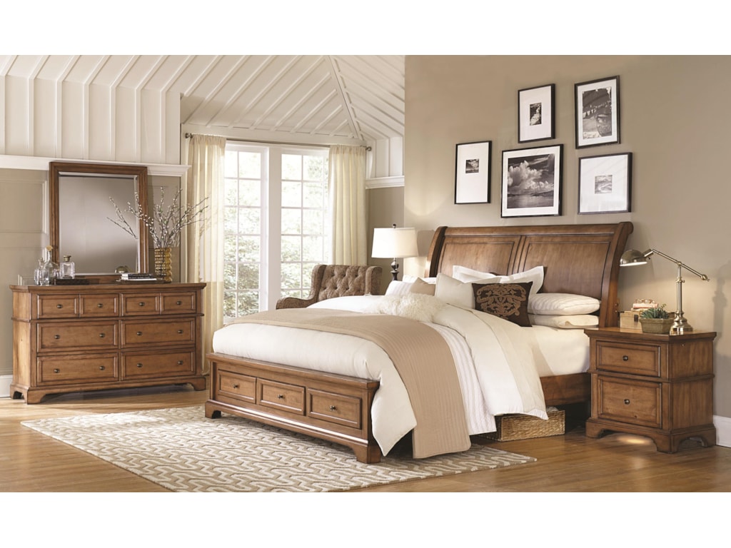 Aspenhome Alder CreekQueen Sleigh Storage Bed