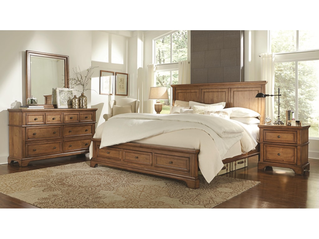 Aspenhome Alder CreekKing Panel Storage Bed