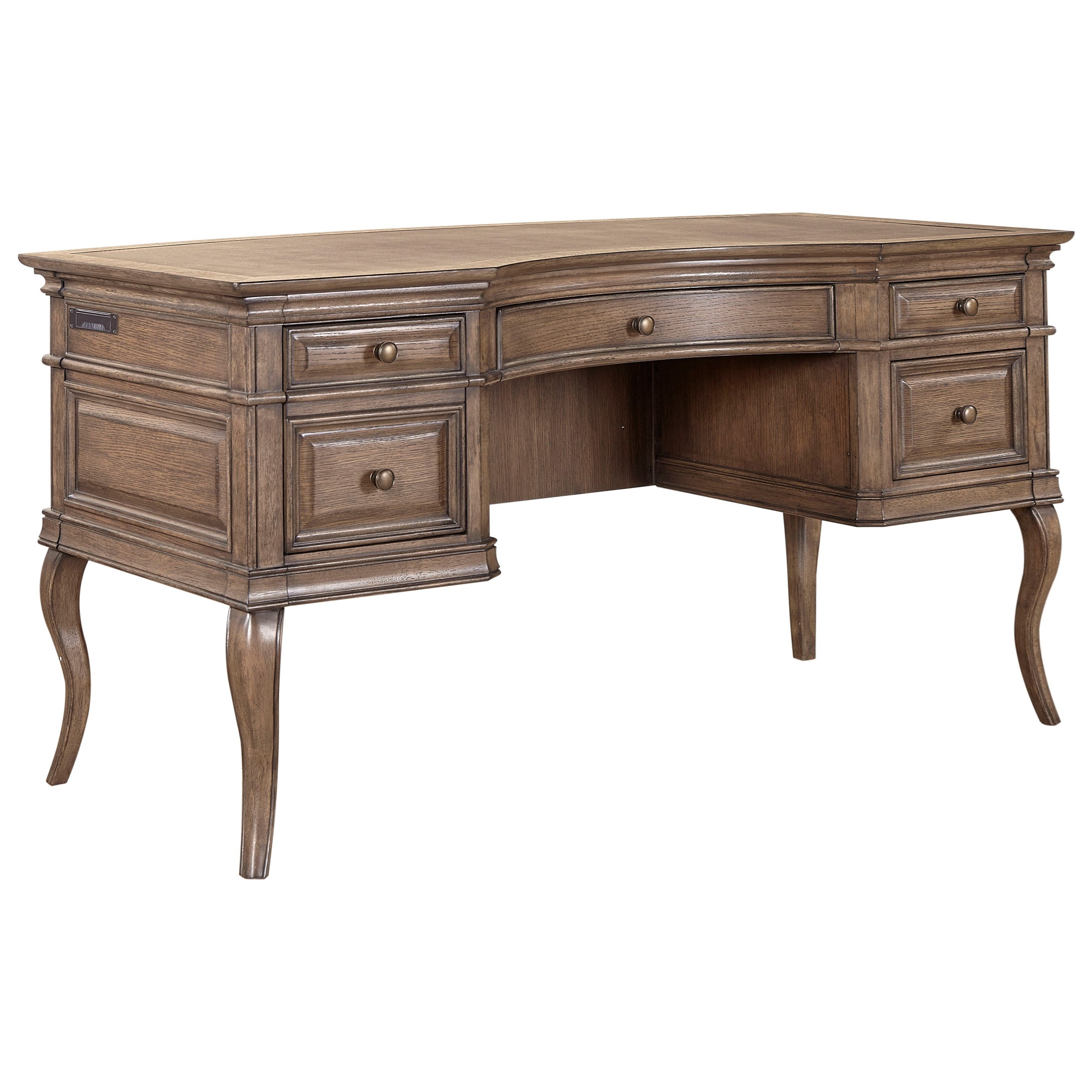 Aspenhome Arcadia 60 Half Pedestal Desk With Felt Lined Top Drawer Belfort Furniture Double Pedestal Desks