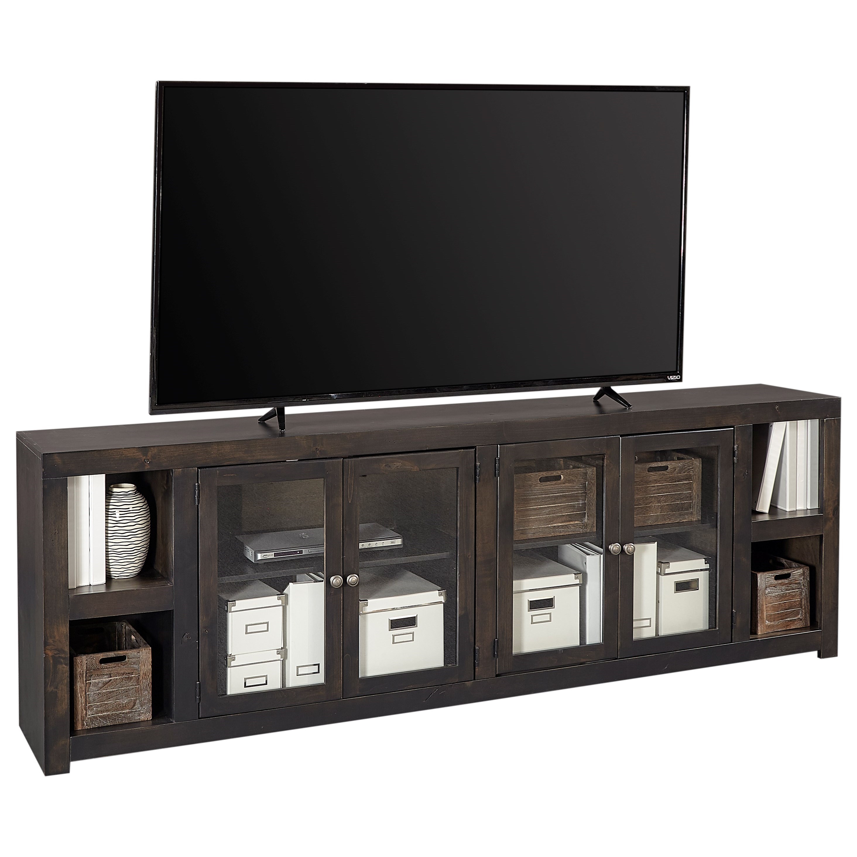 Aspenhome Avery Loft Dy1270 Ght Contemporary 97 Tv Console With Glass Cabinets And Cord Access Holes O Dunk O Bright Furniture Tv Stands I had this design brewing for a long time and it feels. avery loft 97 tv console