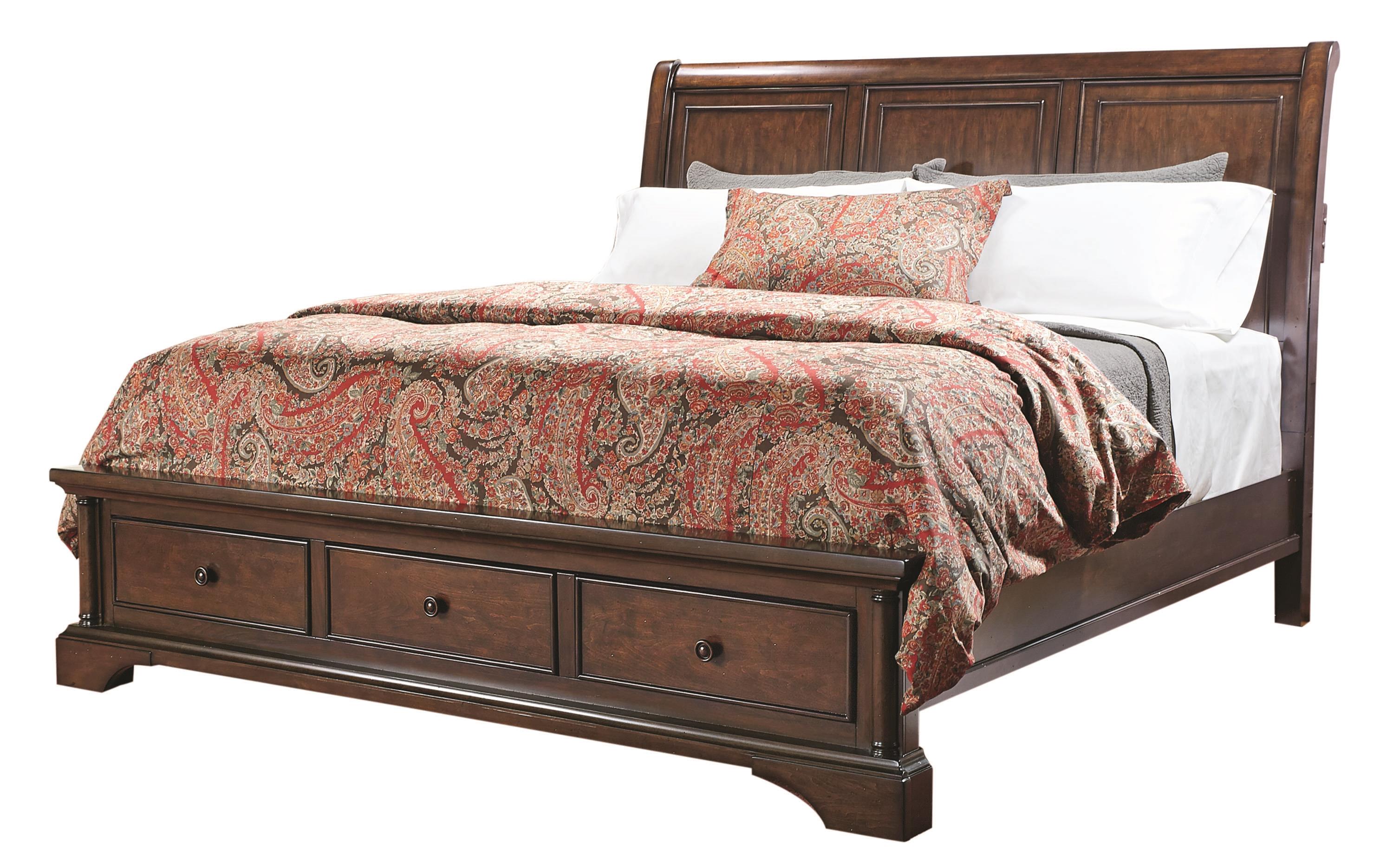Aspenhome Bancroft I08 404 407d 406 King Sleigh Storage Bed With