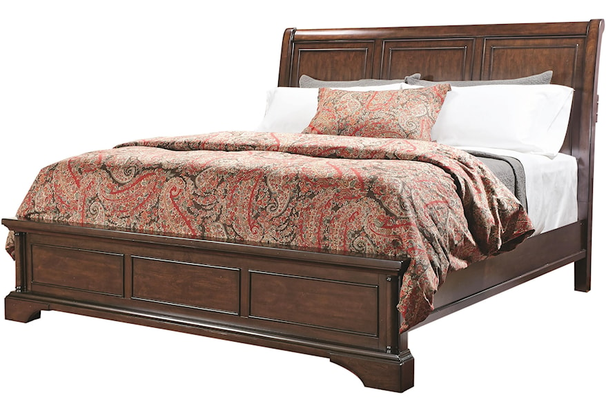 Aspenhome Bancroft I08 404 407 410 California King Sleigh Bed With Lamp Assist O Dunk O Bright Furniture Panel Beds