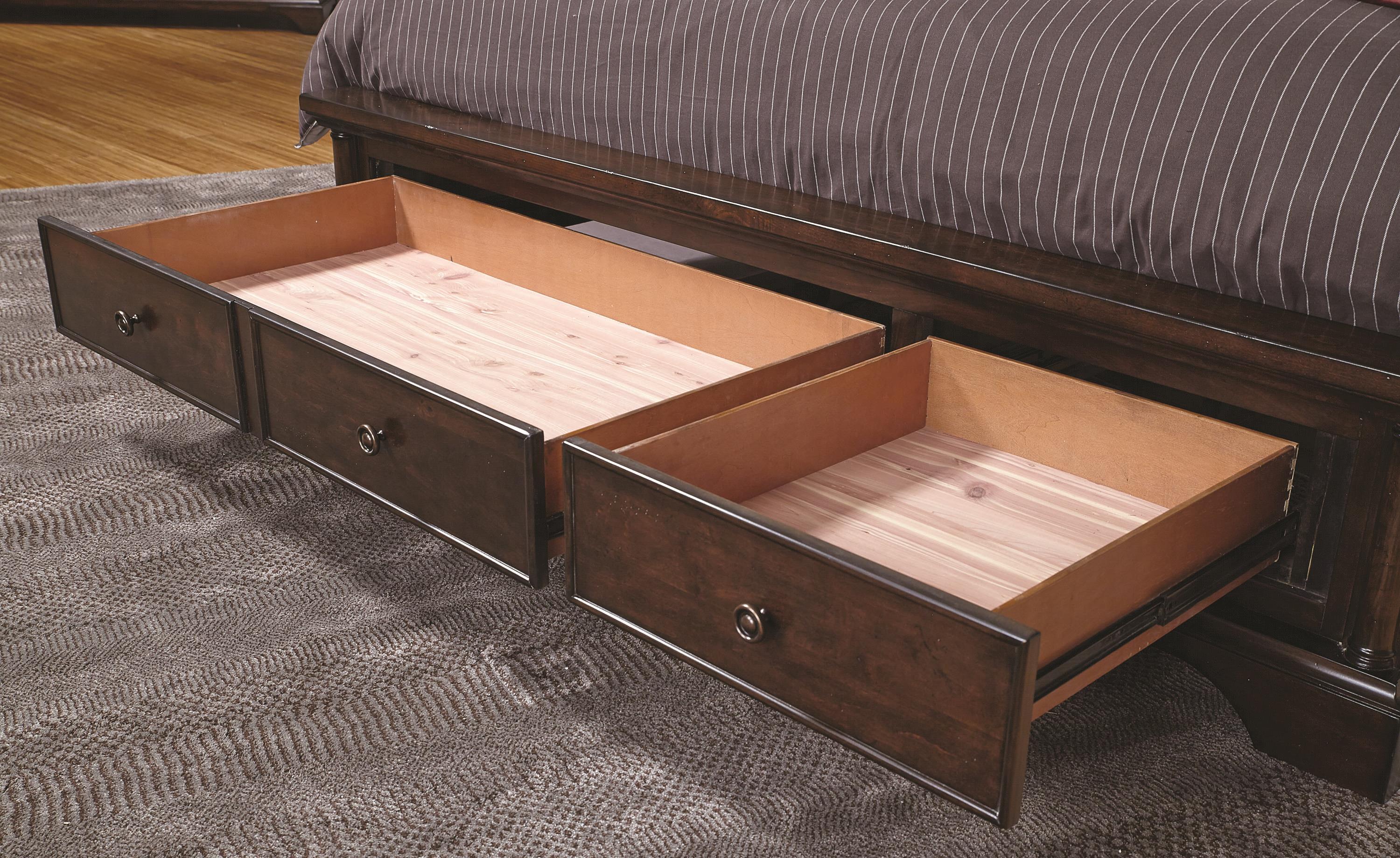Aspenhome Bancroft King Bonded Leather Sleigh Storage Bed With