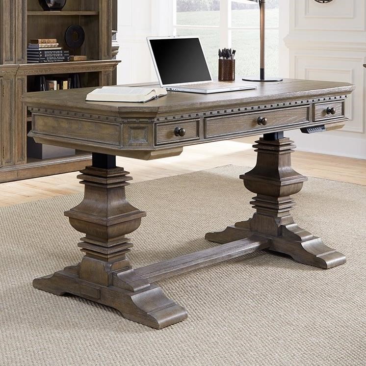 Aspenhome Belle Maison Traditional Double Pedestal 3 Drawer Desk