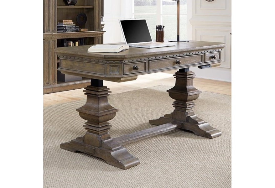 Aspenhome Belle Maison Traditional Double Pedestal 3 Drawer Desk