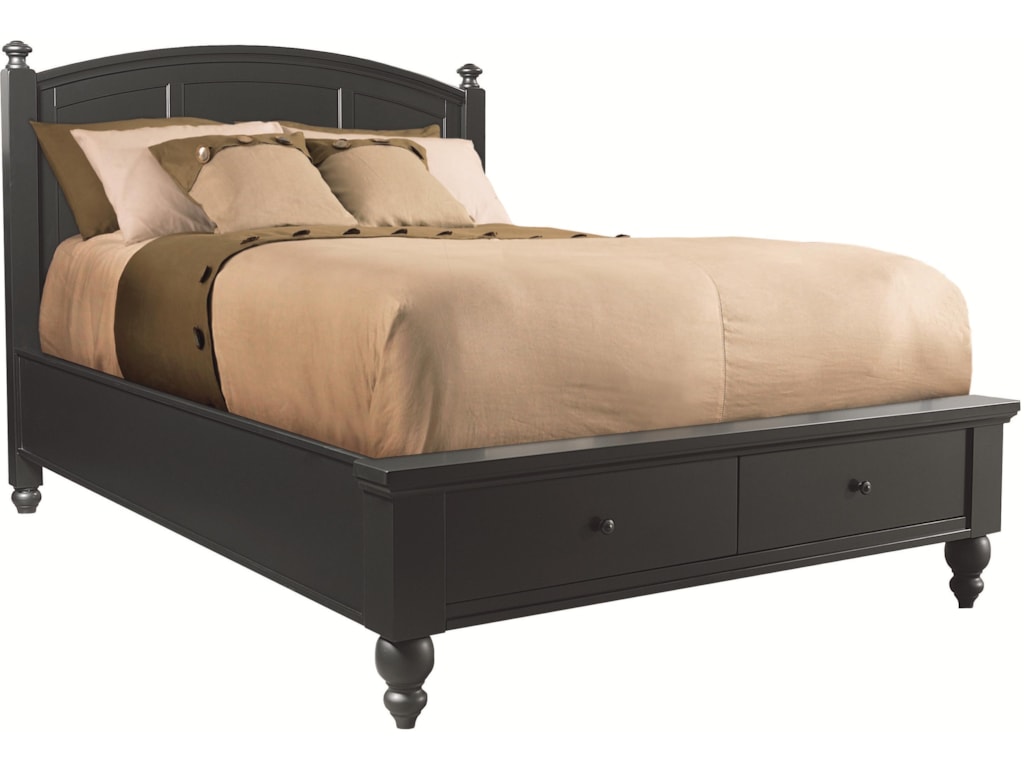 Aspenhome Cambridge King Size Bed With Rounded Panel Headboard Low Aspenhome Cambridge King Size Bed With Rounded Panel Headboard Low Profile Two Drawer Storage Footboard