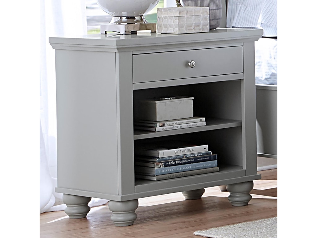 Aspenhome Cambridge One Drawer Night Stand With Two Shelves