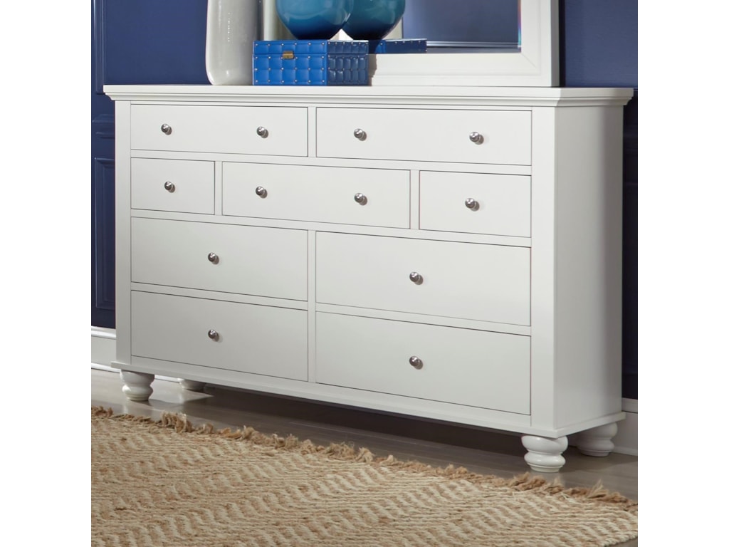 Aspenhome Cambridge 7 Drawer Double Dresser With Turned Feet