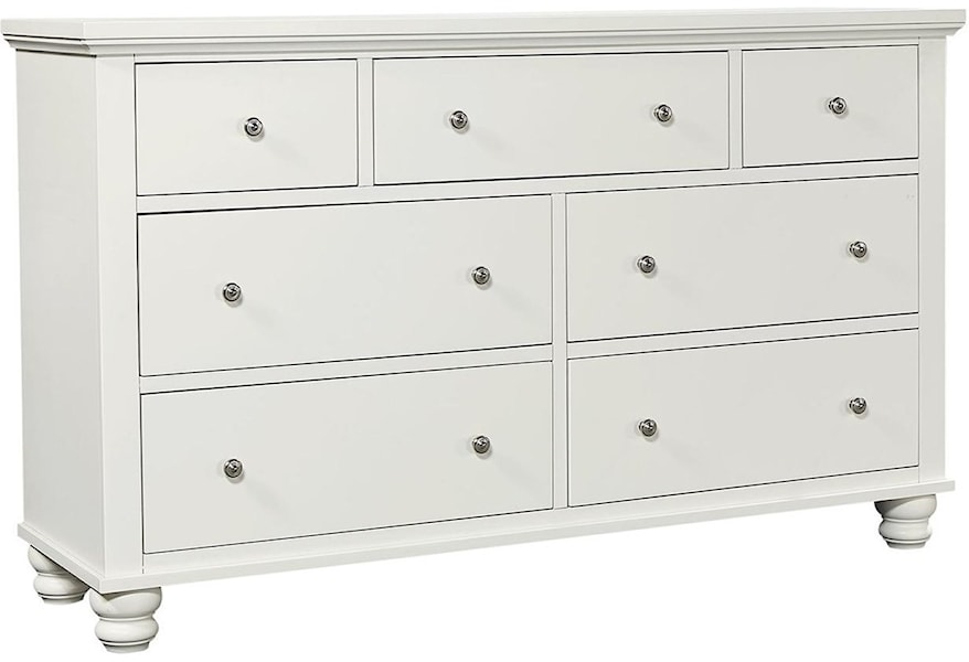 Aspenhome Cambridge Cb 7 Drawer Double Dresser With Turned Feet