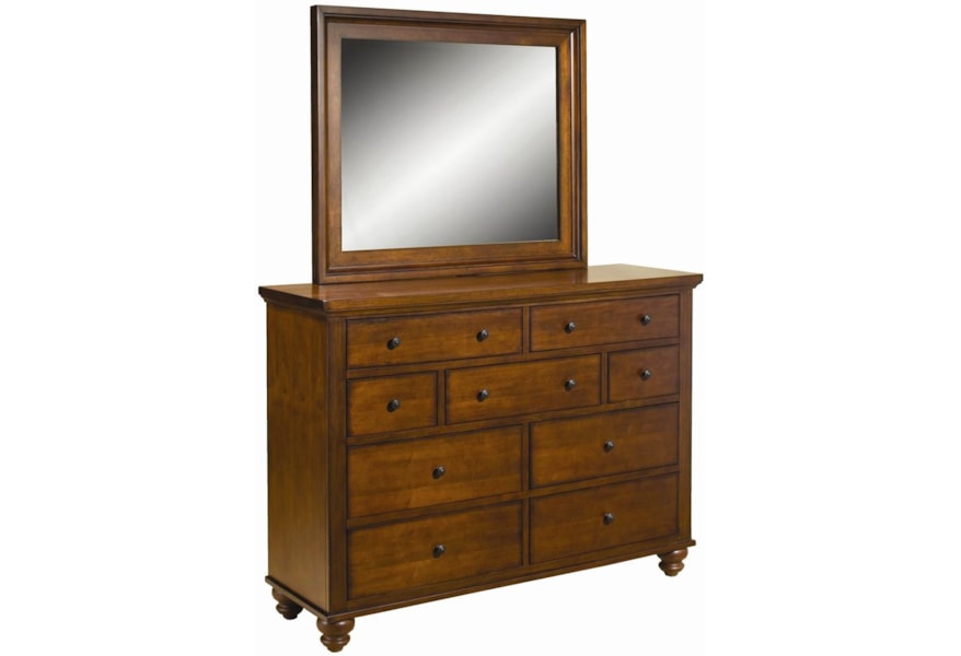 Aspenhome Cambridge 9 Drawer Chesser Mirror Combo Wilcox