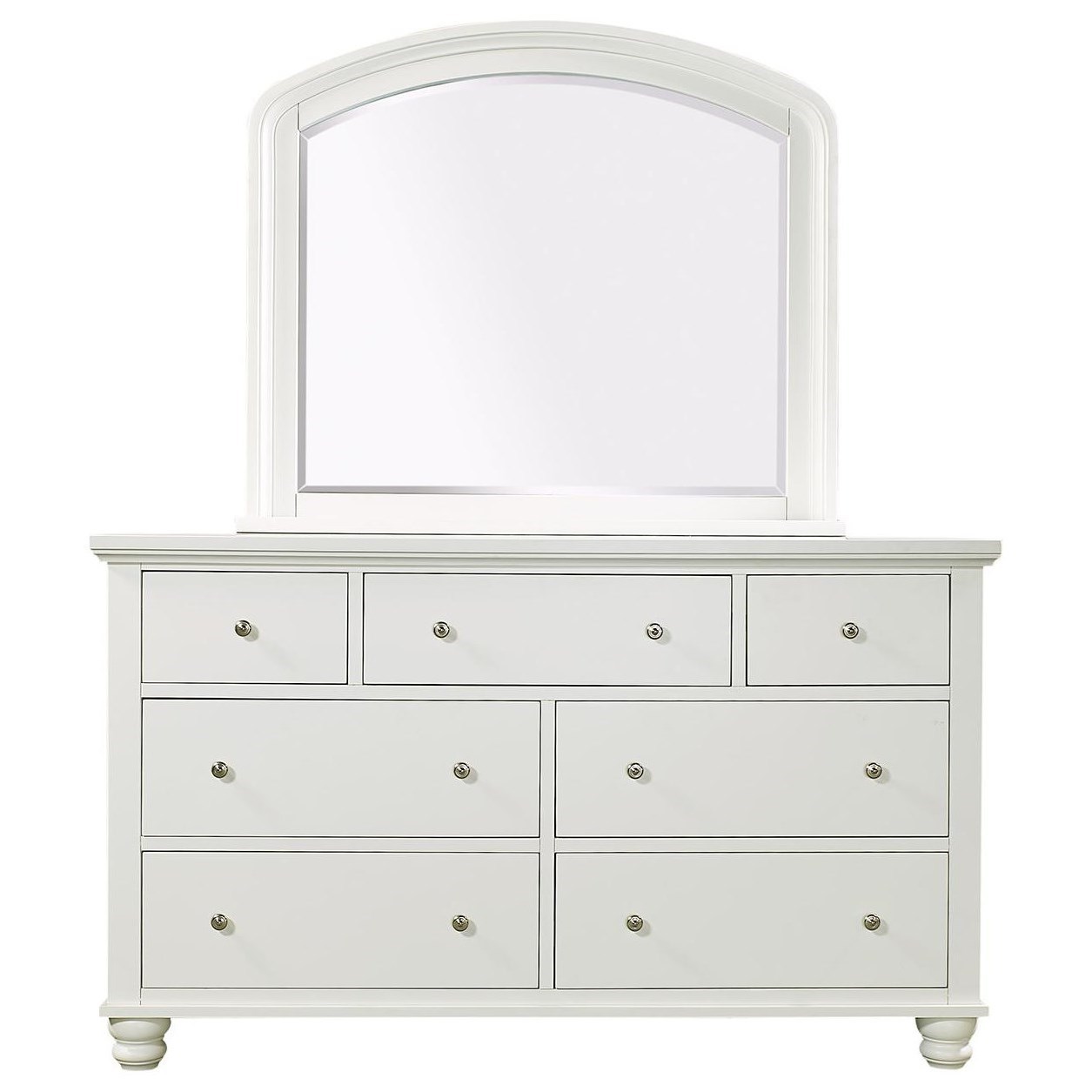 A dresser with a mirror clearance