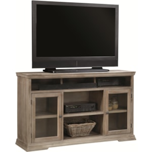 Aspenhome Canyon Creek 60 Inch Tv Console With 2 Doors Open Component Storage Area And Recessed Dividers For Sound Bar Fisher Home Furnishings Tv Stands