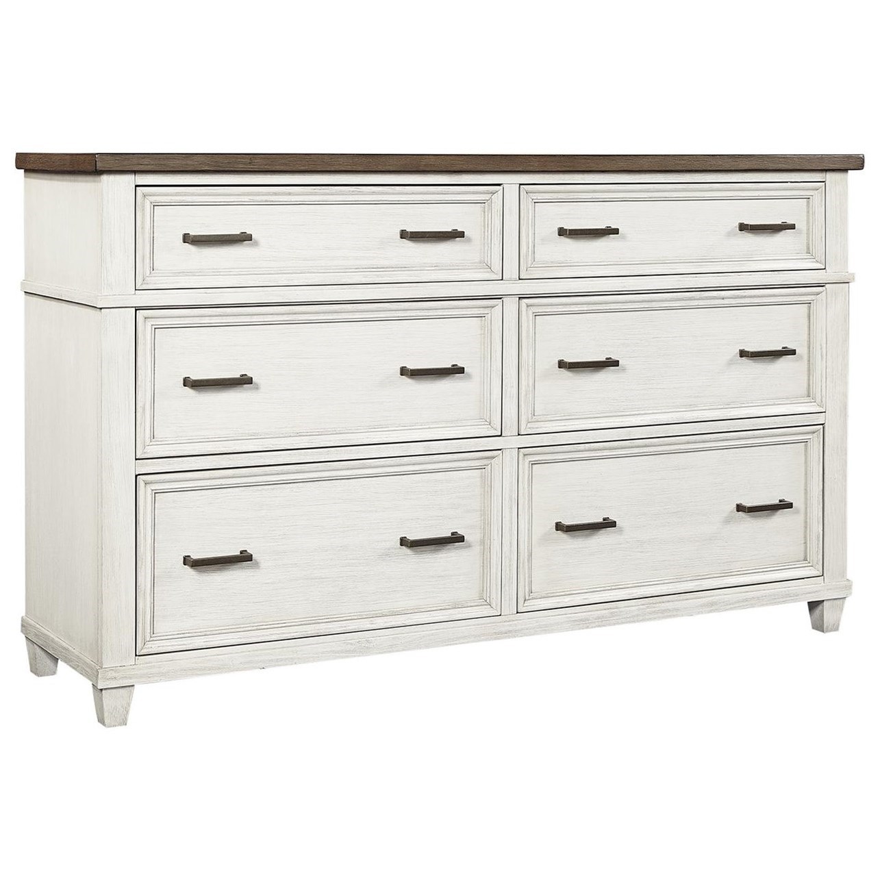 Aspenhome Caraway I248 453 Casual 6 Drawer Dresser With 2 Felt Lined Drawers And 2 Cedar Lined Drawers Dunk Bright Furniture Dressers