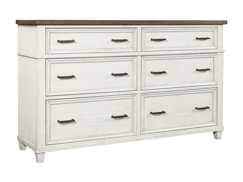 Aspenhome Caraway Casual 6 Drawer Dresser With 2 Felt Lined