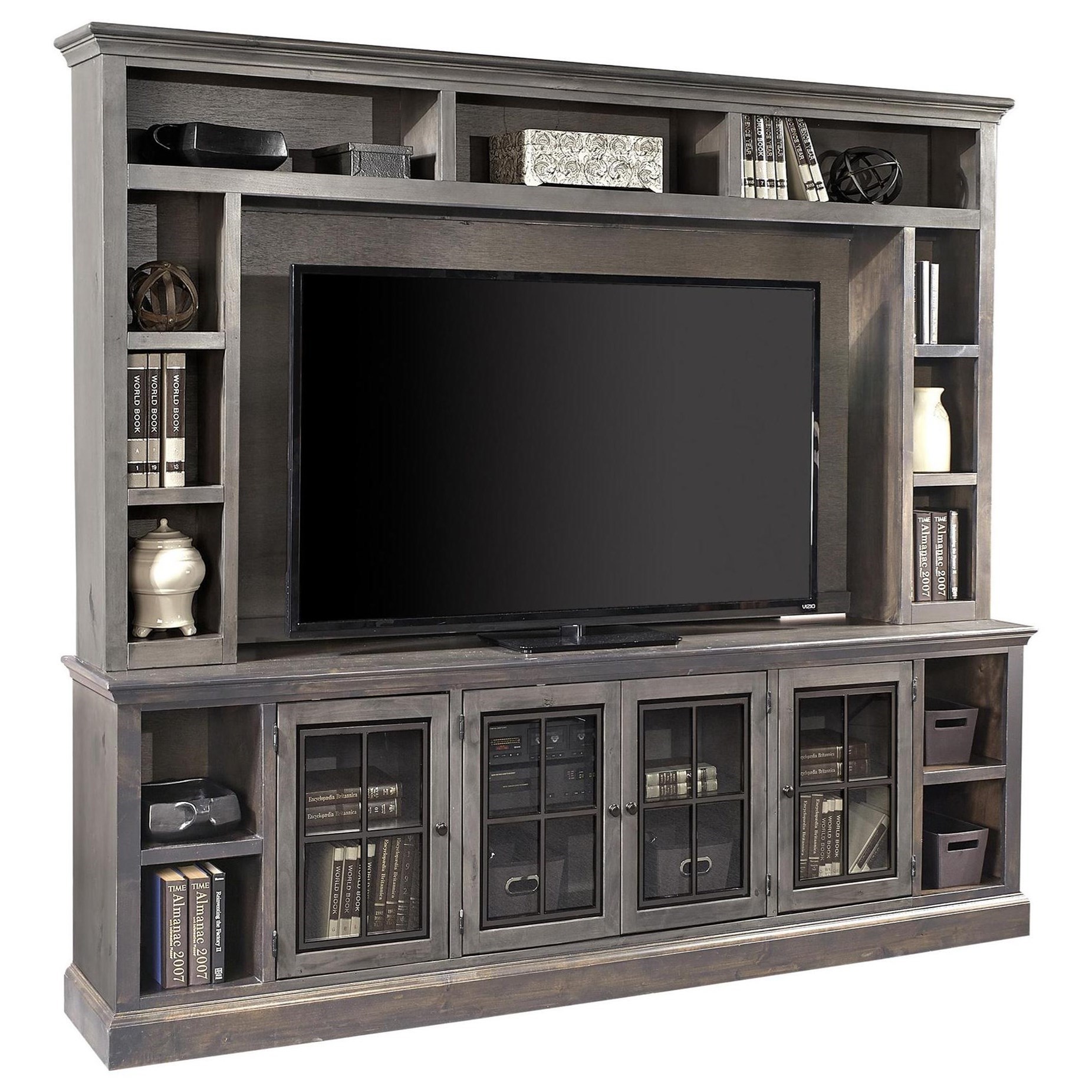 96" TV Console and Hutch with 4 Doors
