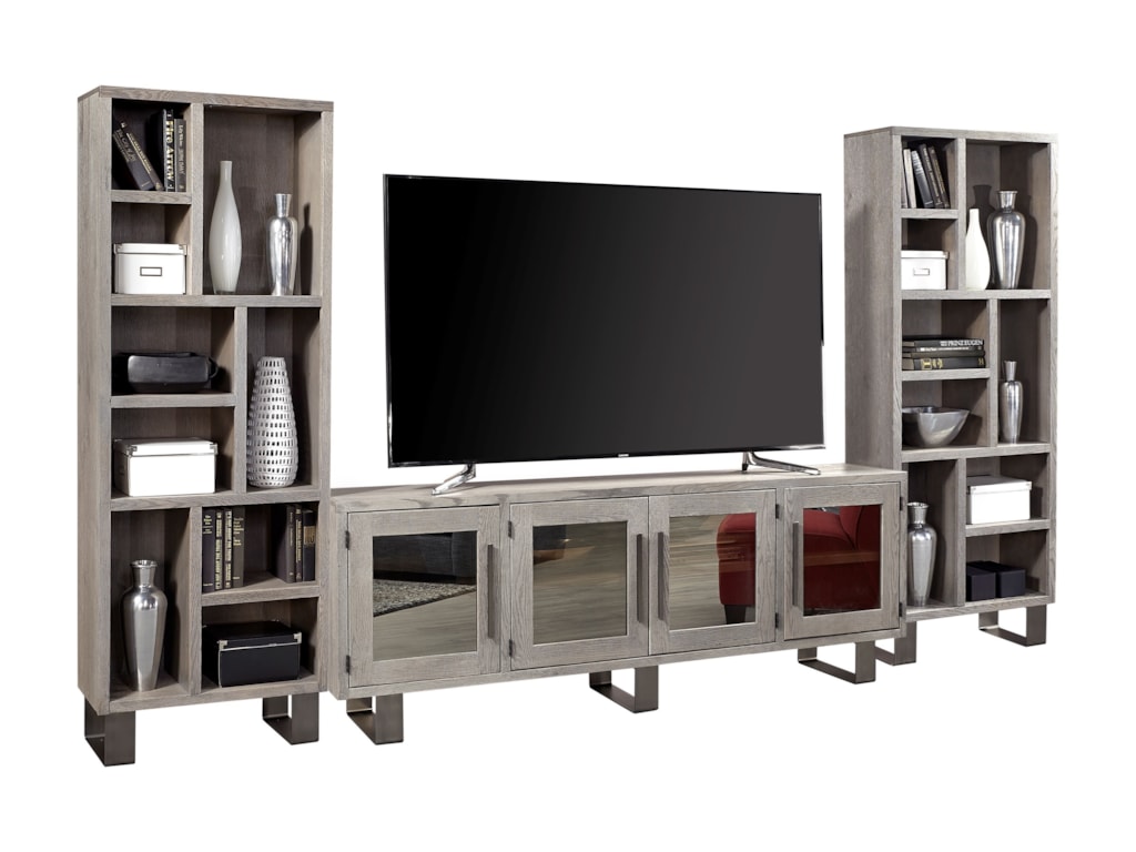 Aspenhome Cityscape Contemporary Entertainment Wall Unit With 84 Tv Cityscape Contemporary Entertainment Wall Unit With 84 Tv Console And Mirrored Doors By Aspenhome