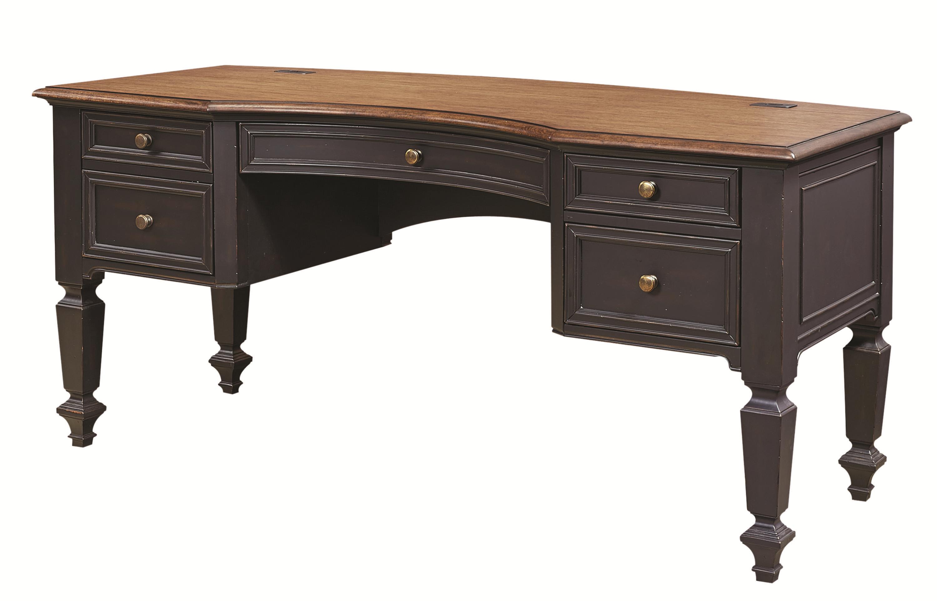 Aspenhome Ravenwood Curved Top Half Pedestal Desk Ahfa Double