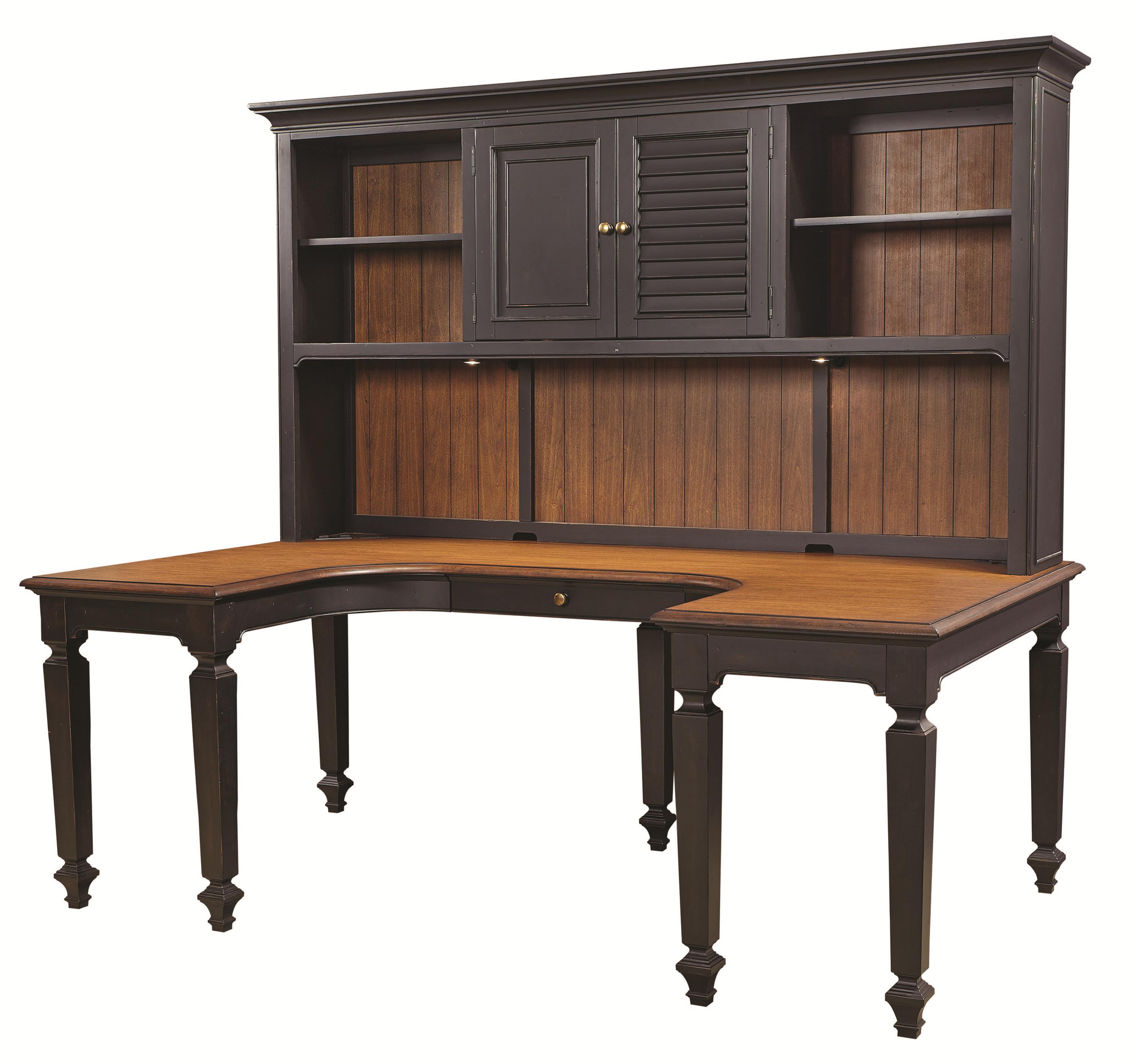 Aspenhome Ravenwood U Shaped Desk And Hutch With 3 Shelves And Reversible Door Panels Fisher Home Furnishings Desk Hutch Sets