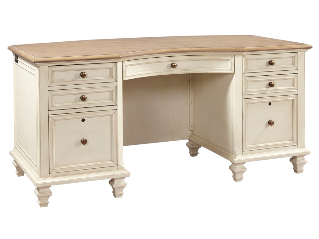 Hills Of Aspen Cottonwood Executive Desk With 2 Locking File Drawers Hills Of Aspen Cottonwoodexecutive Desk