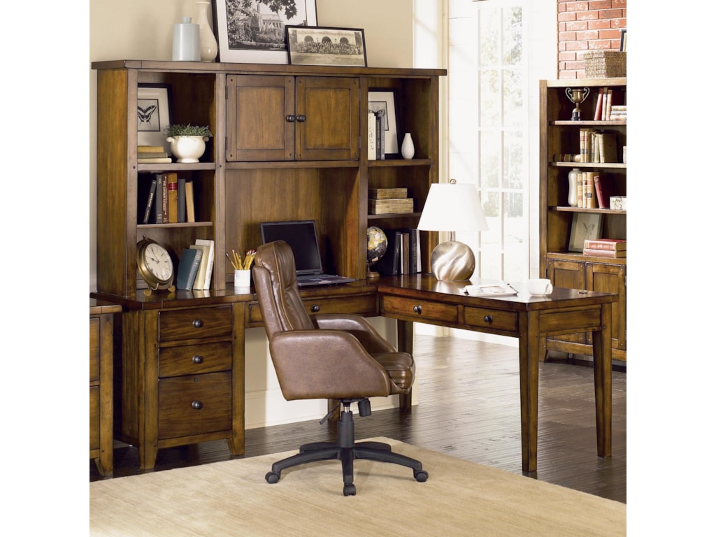 Aspenhome Cross CountryL Desk & Hutch