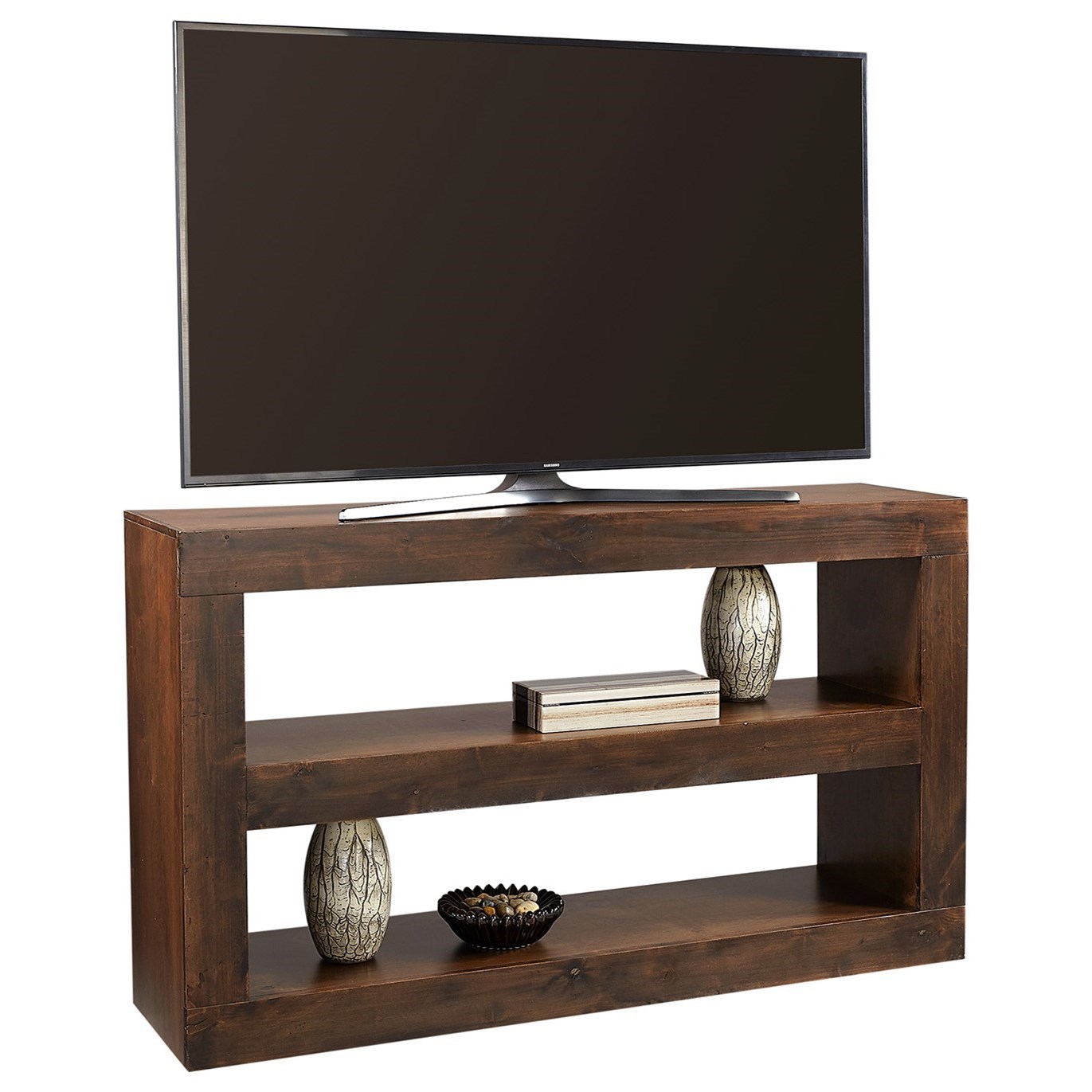 Birch Home Nova Alder Transitional 65 2 Shelf Open Console Tv Stand Sprintz Furniture Tv Stands