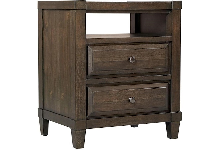 Aspenhome Easton Transitional 2 Drawer Nightstand With Open Shelf