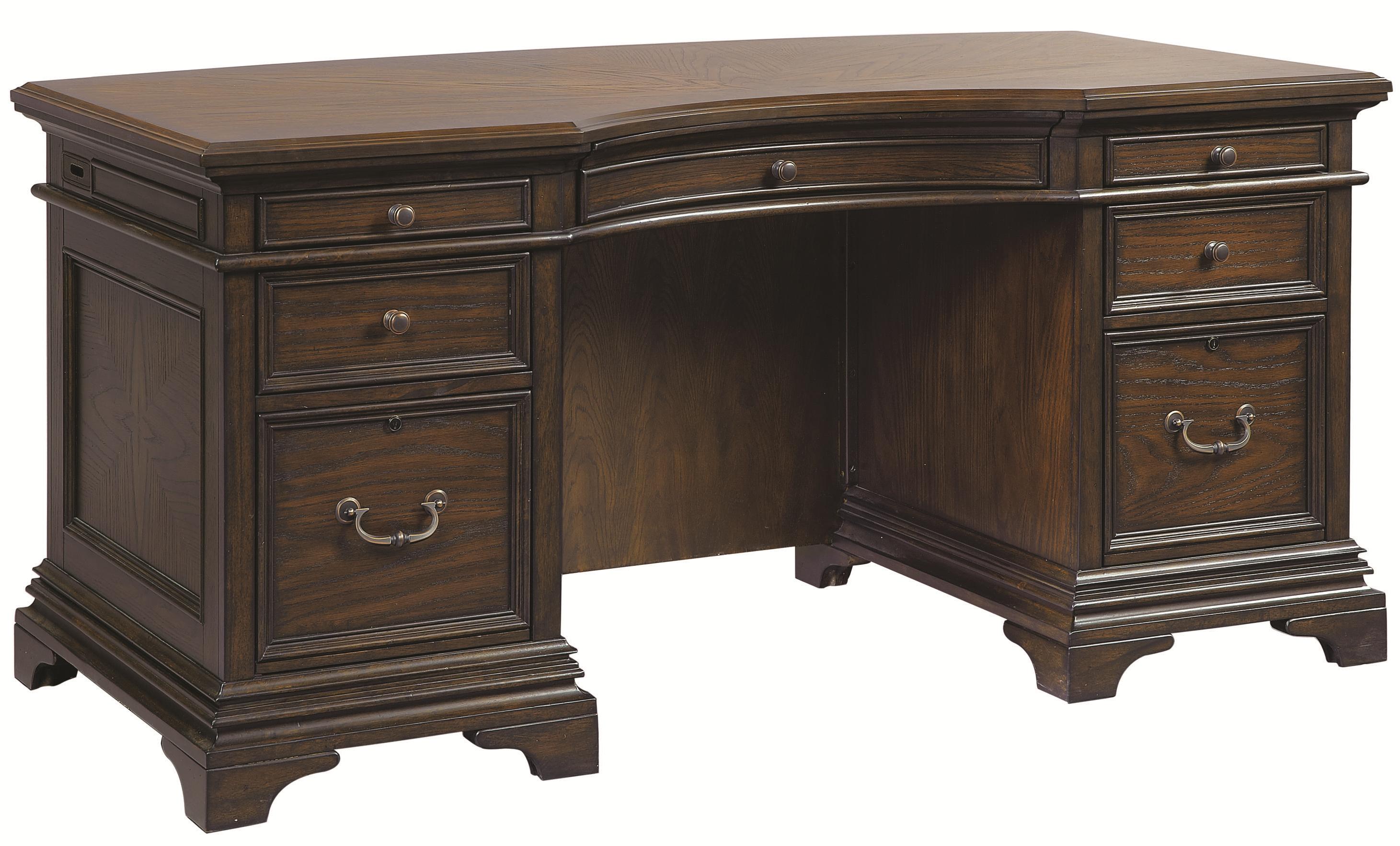 Aspenhome Essex Curved Executive Desk With 7 Drawers Belfort