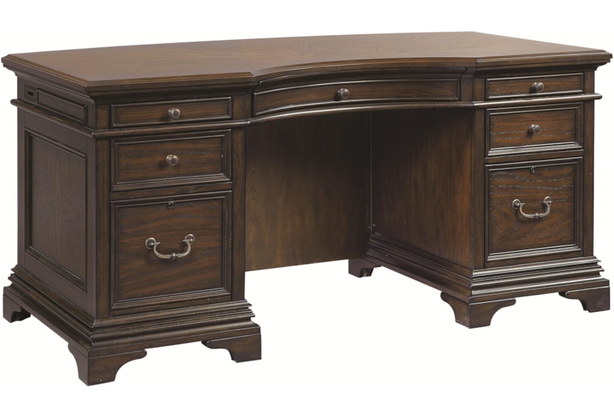Aspenhome Essex Curved Executive Desk With 7 Drawers Belfort
