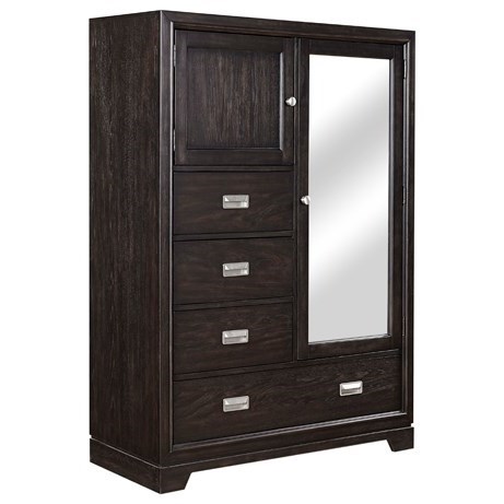 Aspenhome Front Street Ifs 459 Blc Chiffarobe With Mirrored Cabinet Door Dunk Bright Furniture Door Chests