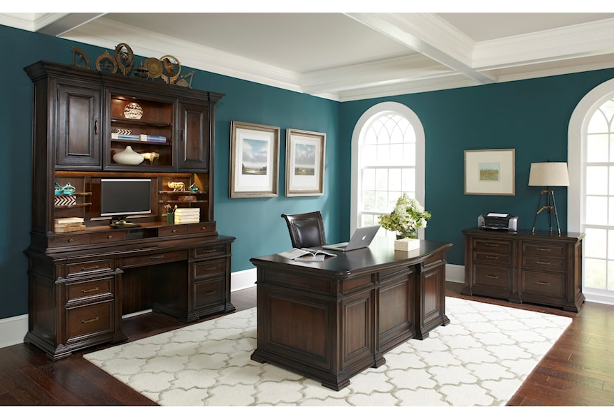 Aspenhome Grand Classic 74 Executive Desk With Usb And Ac Outlets
