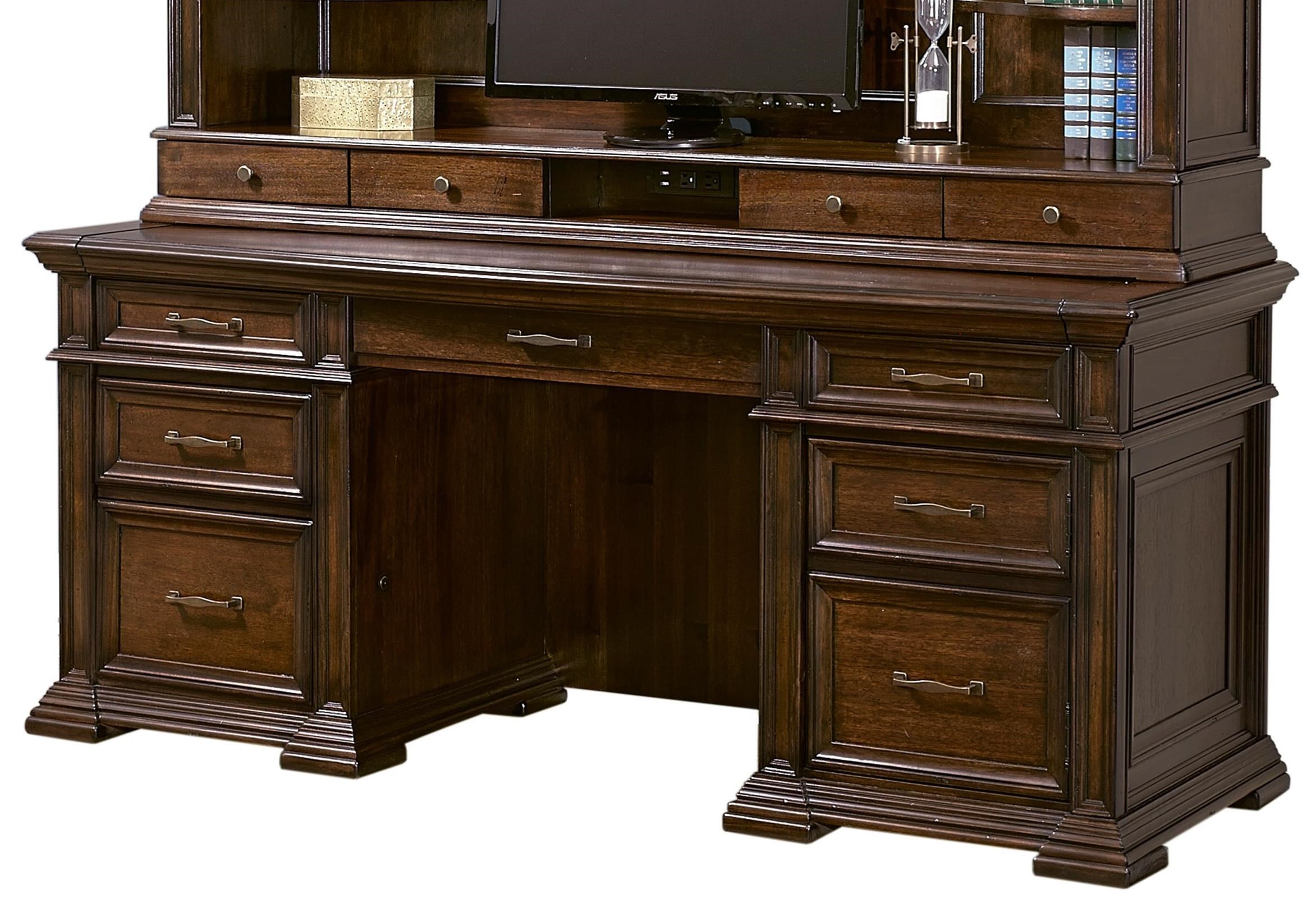Aspenhome Grand Classic 74 Credenza Desk With Sliding Top Belfort Furniture Kneehole Credenzas