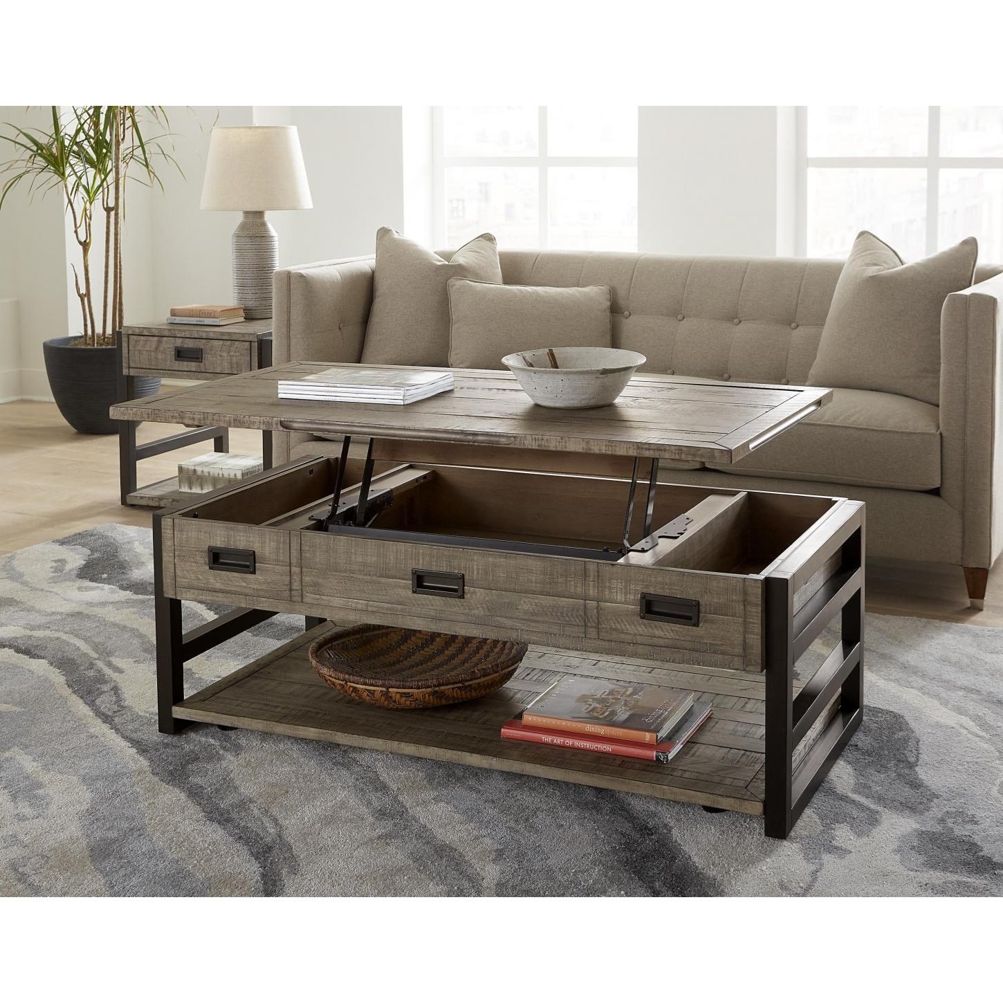 Aspenhome Grayson I215 9100 Rustic Lift Top Cocktail Table Upper Room Home Furnishings Cocktail Coffee Tables