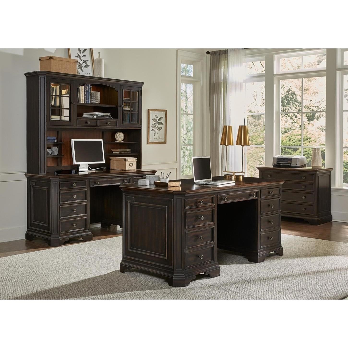 Aspenhome Hampton I242 316 Transitional 8 Drawer Credenza Desk