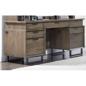 Aspenhome Harper Point Contemporary Credenza Desk With Outlets And Usb Port Wilson S Furniture Double Pedestal Desks