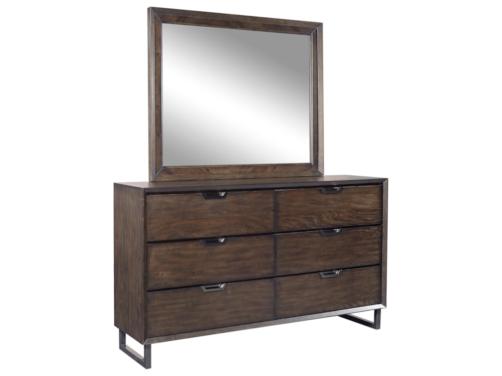 Aspenhome Harper Point Contemporary 6 Drawer Dresser And Mirror With Felt Lined Top Drawers Dunk Bright Furniture Dresser Mirror Sets Aspenhome Harper Point Contemporary 6 Drawer Dresser And Mirror With Felt Lined Top Drawers Dunk Bright Furniture Dresser Mirror Sets