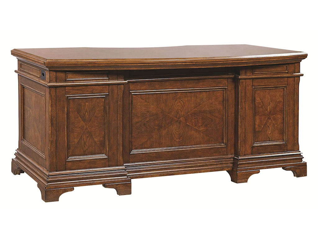 Aspenhome Hawthorne 66 Inch Curved Executive Desk With 4 Utility