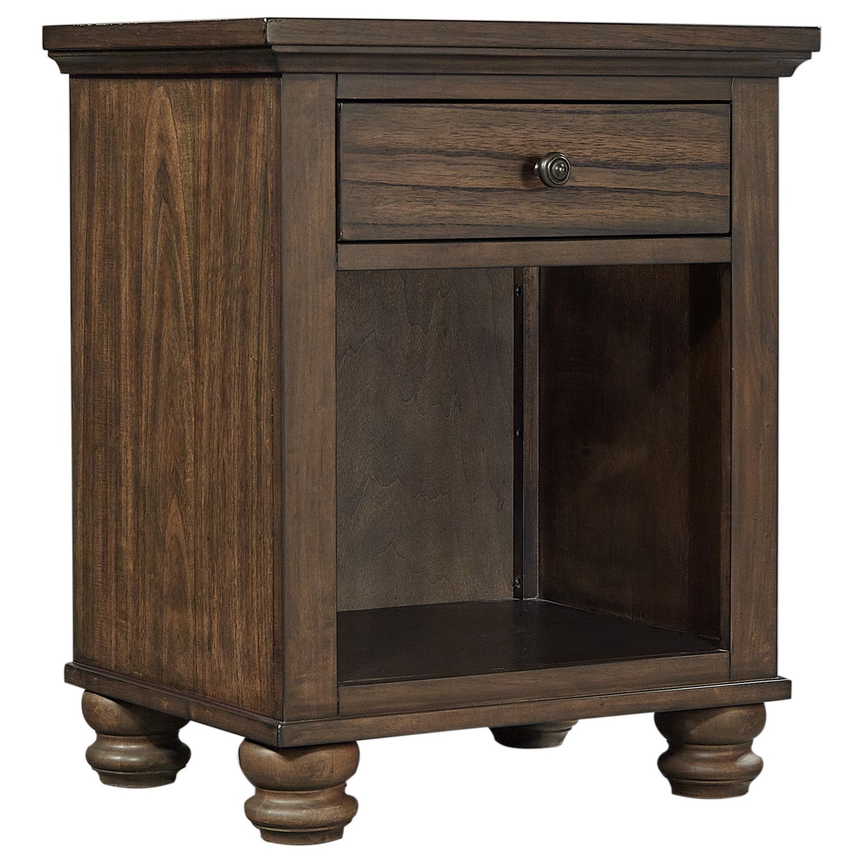 Aspenhome Hudson Valley I280 451n Transitional Nightstand With Top Drawer And Open Lower Shelf Dunk Bright Furniture Nightstands