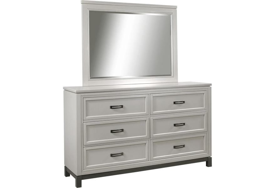 Aspenhome Hyde Park 6 Dovetail Drawer Dresser And Mirror Baer S