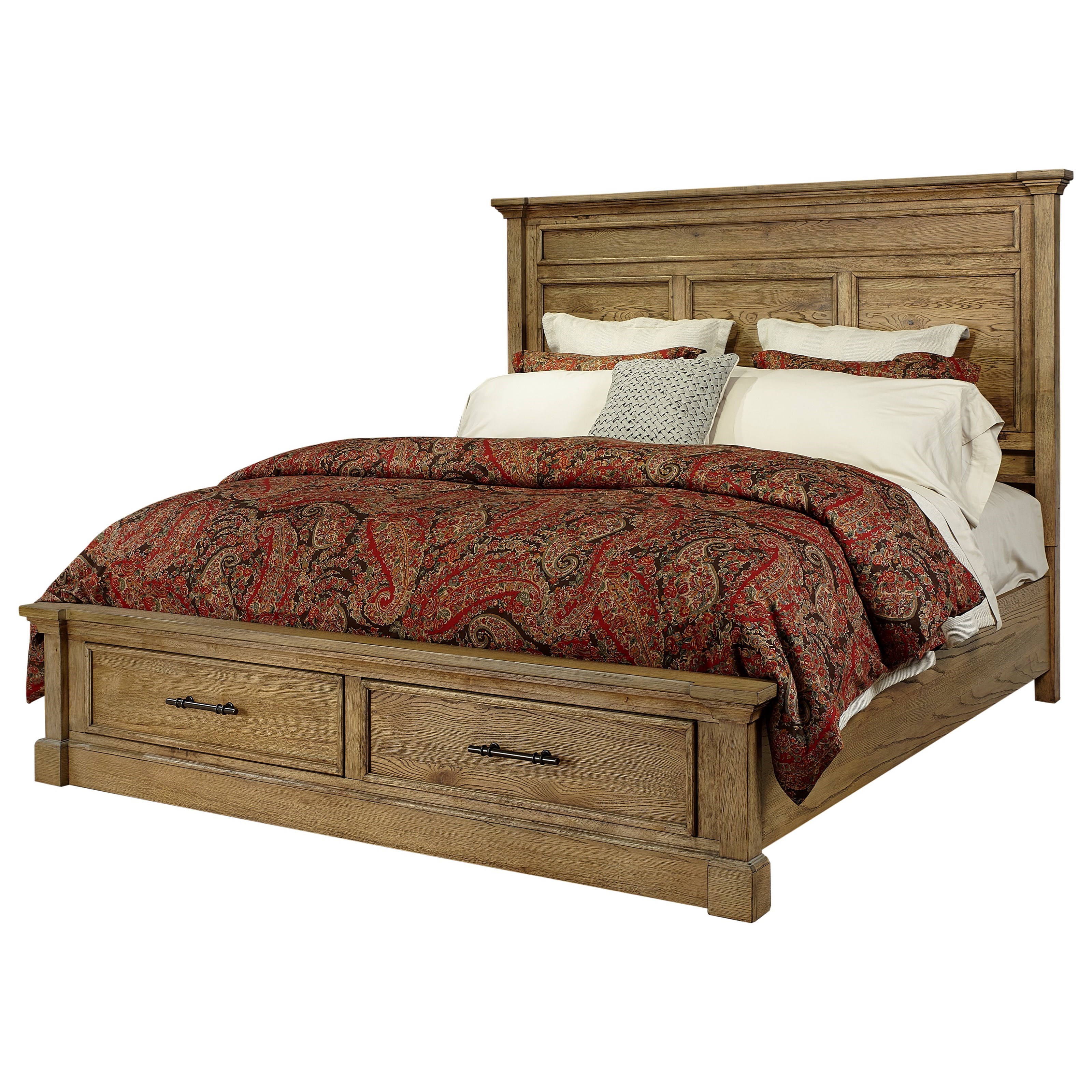 Manchester Transitional Queen Panel Bed With Usb Port And Footboard Storage By Aspenhome At Dunk Bright Furniture