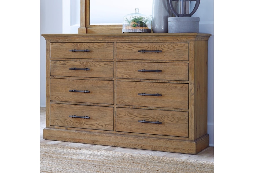 Aspenhome Manchester Transitional 8 Drawer Dresser With Felt And